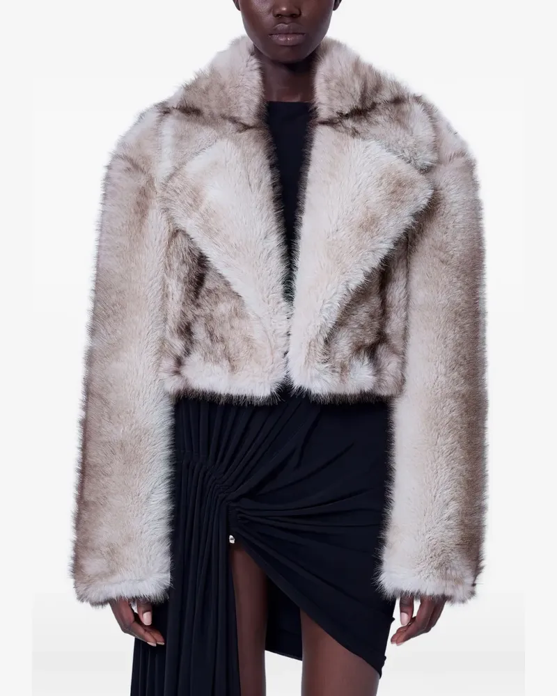 SPORTMAX faux-fur cropped jacket - Nude Nude