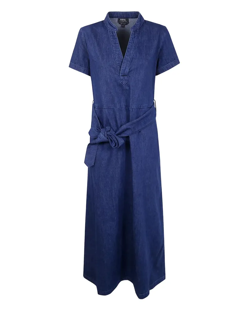 A.P.C. Annelie Jeans-Midikleid mit Gürtel - Blau Blau