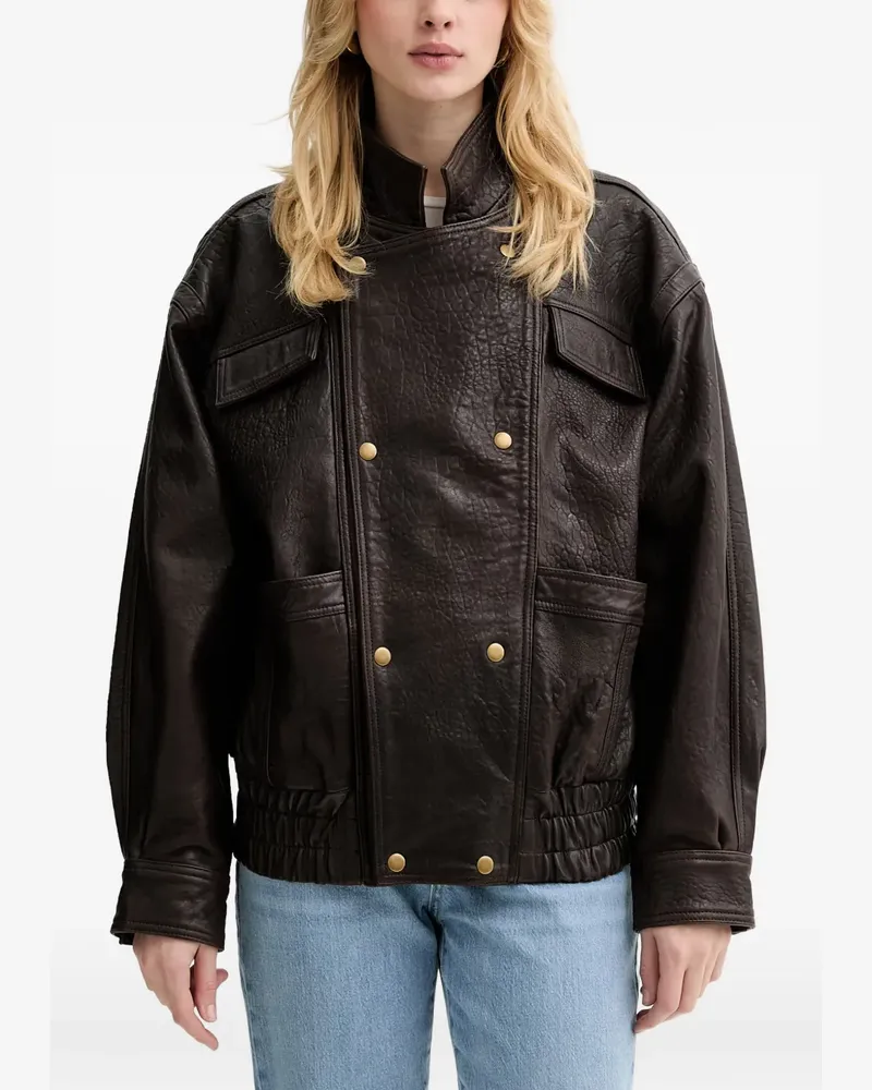 Bardot Doppelreihige Lederjacke - Braun Braun