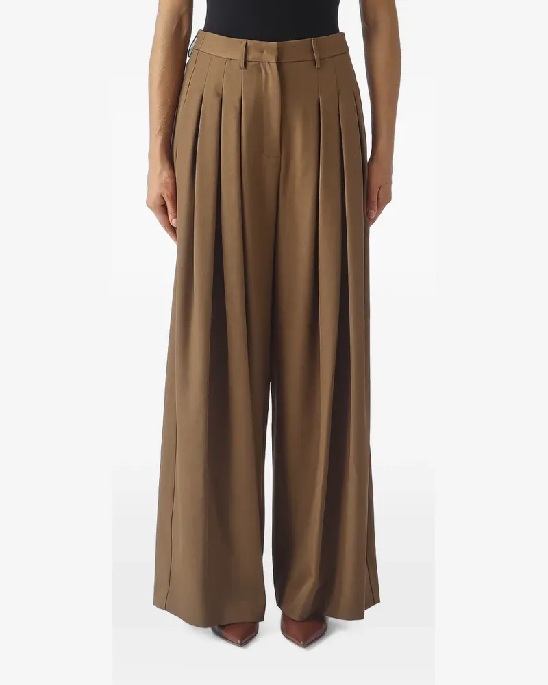 MEIMEIJ pleated palazzo pants - Braun Braun
