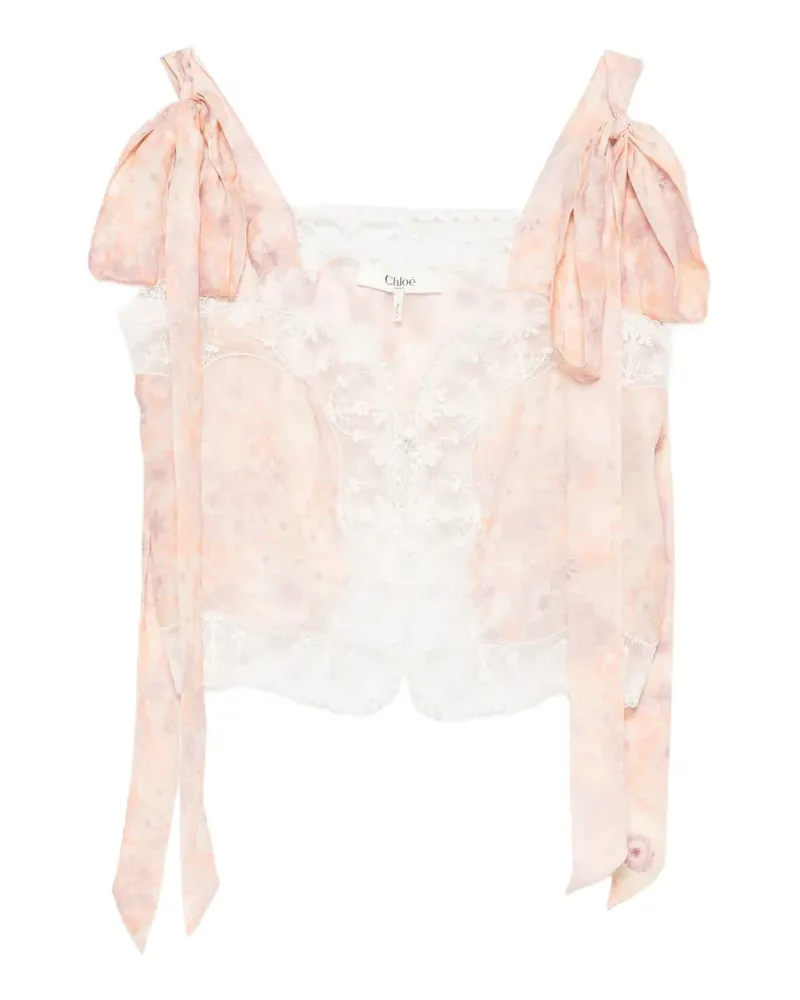 Chloé Top mit Spitzendetails - Rosa Rosa