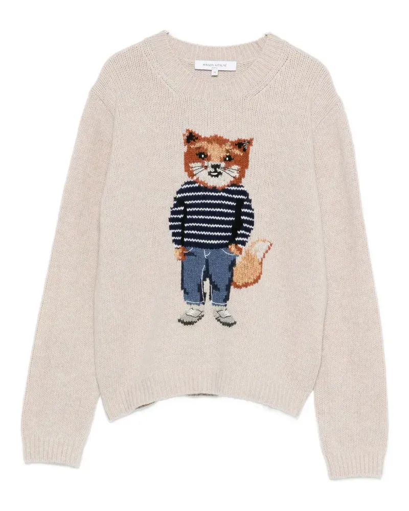 Kitsuné fox-motif sweater - Nude Nude