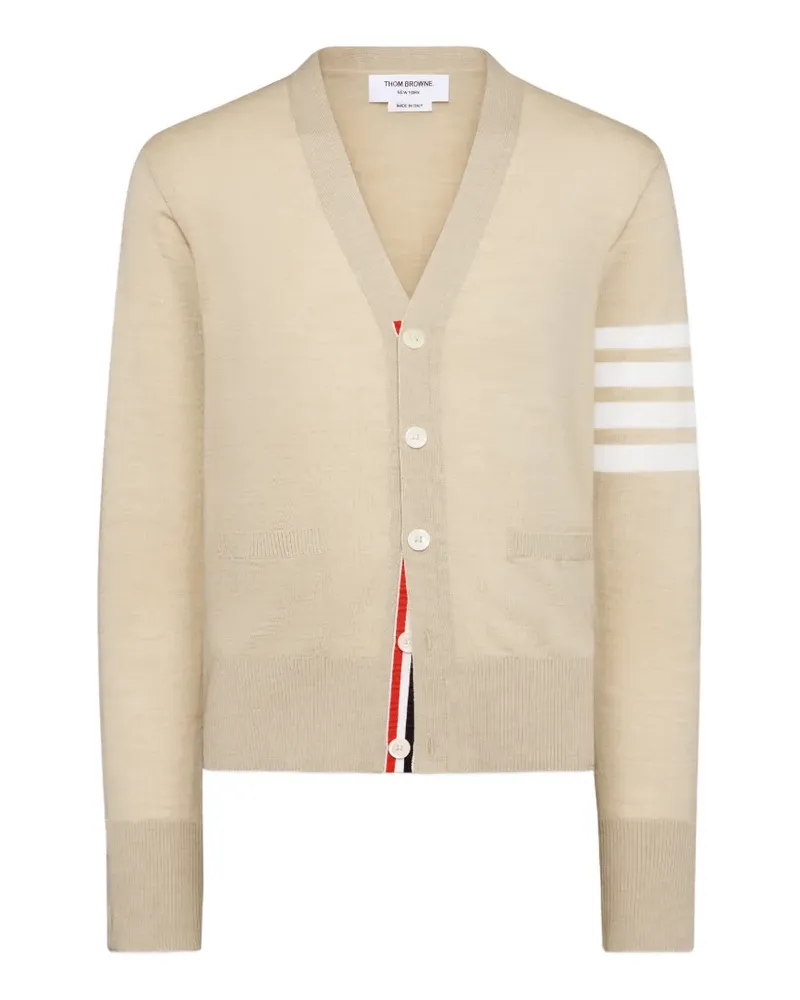 Thom Browne 4-Bar V-neck cardigan - Nude Nude