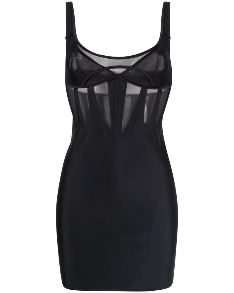 Thierry Mugler Minikleid mit Corsage - Schwarz Schwarz