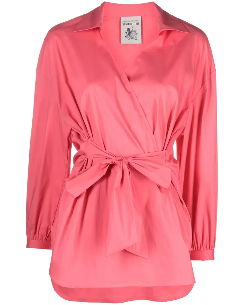 Semicouture Bluse mit Gürtel - Rosa Rosa