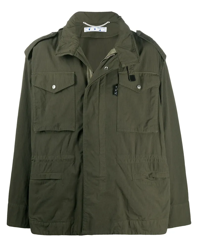 OFF-WHITE Kapuzenjacke mit Pfeil-Print - Grün Grün