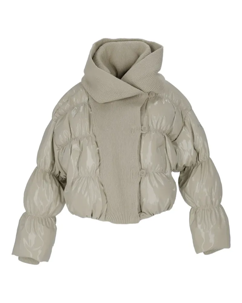 Diesel ribbed-knit quilted jacket - Nude Nude