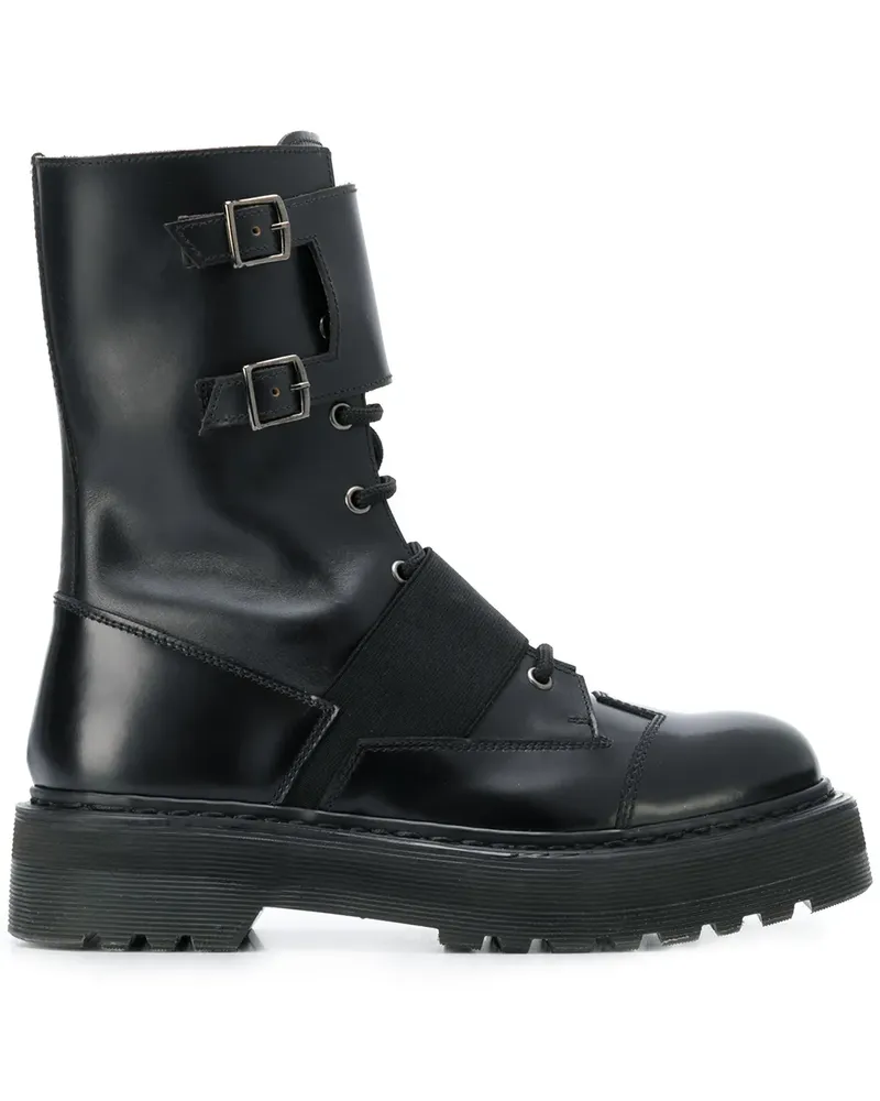 Premiata Stiefel mit Schnalle - Schwarz Schwarz