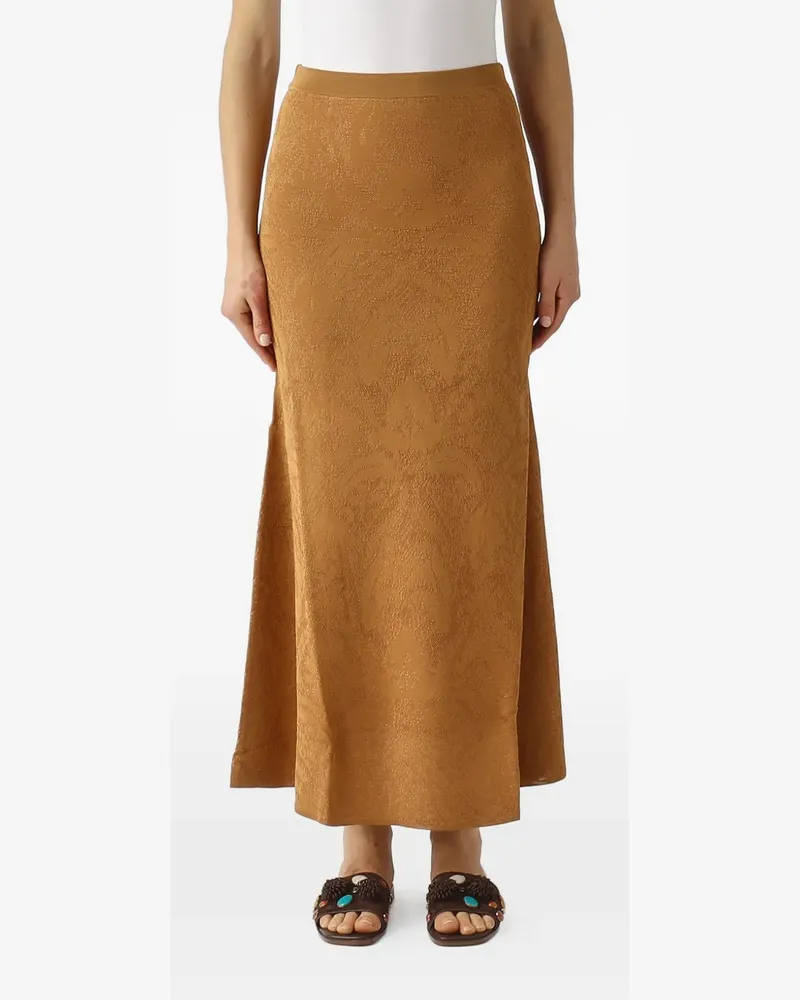 Twin-Set floral-jacquard knit skirt - Nude Nude