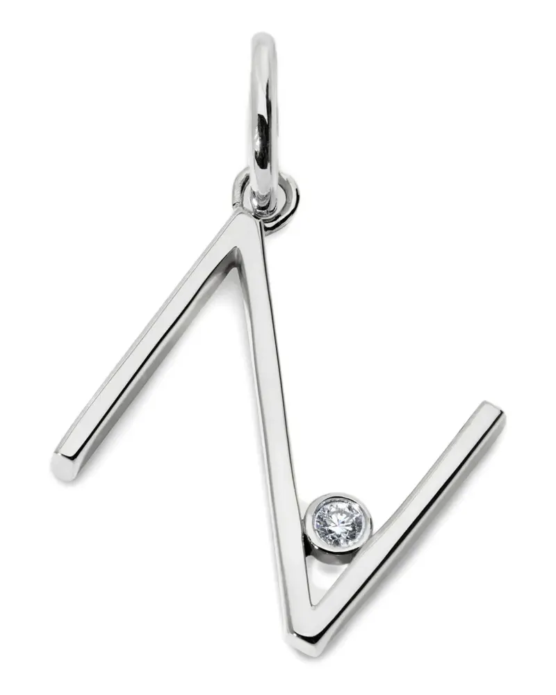 Monica Vinader Solitaire Anhänger mit Diamant - Silber Silber