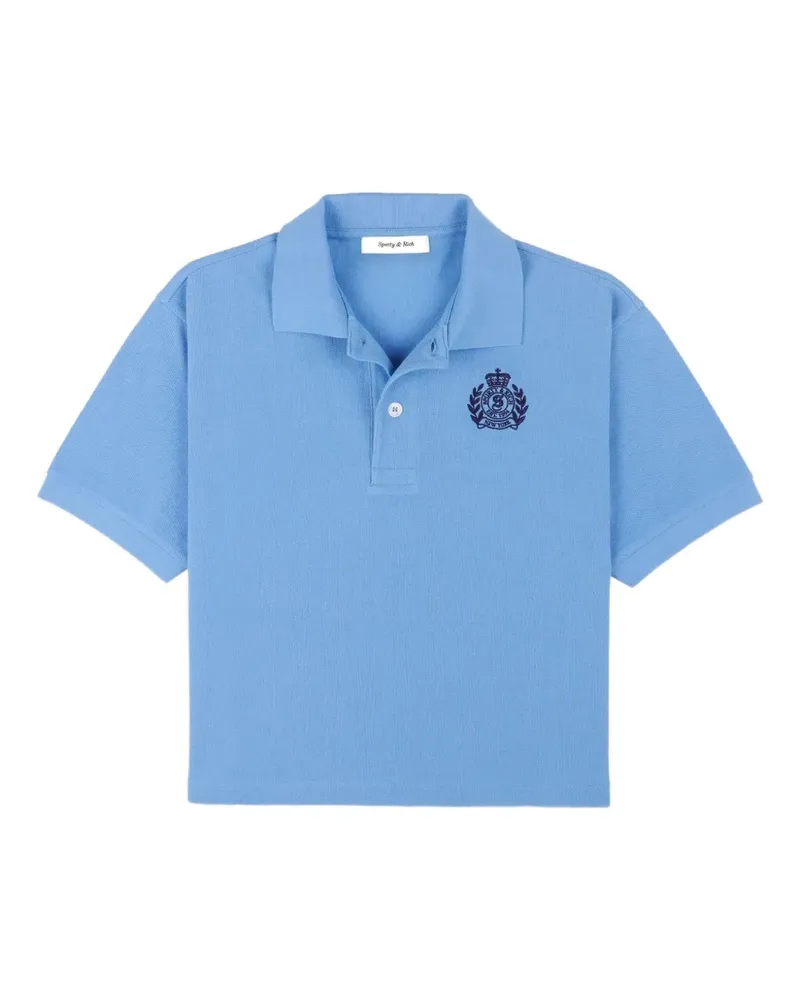 SPORTY & RICH H&W Poloshirt mit Wappenstickerei - Blau Blau