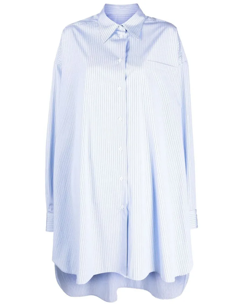 Maison Margiela Popeline-Hemd mit Nadelstreifen - Blau Blau