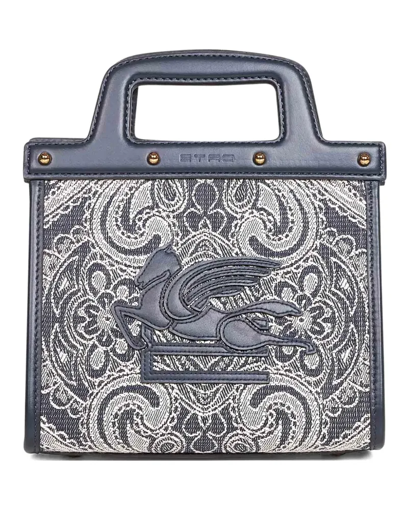 Etro Kleiner Jacquard-Tote Bag mit Logo-Prägung - Blau Blau