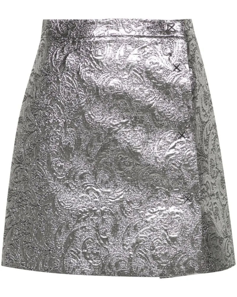 MSGM Minirock mit Jacquardmuster - Silber Silber