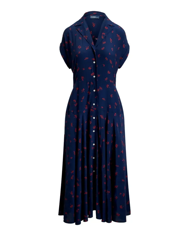 Ralph Lauren Kurzärmeliges Dakota Midikleid - Blau Blau