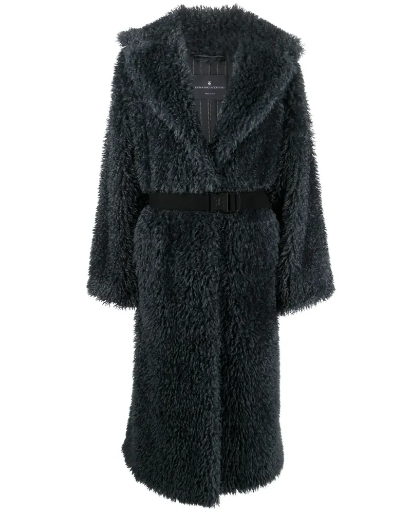 Ermanno Scervino Mantel aus Shearling mit Gürtel - Grau Grau