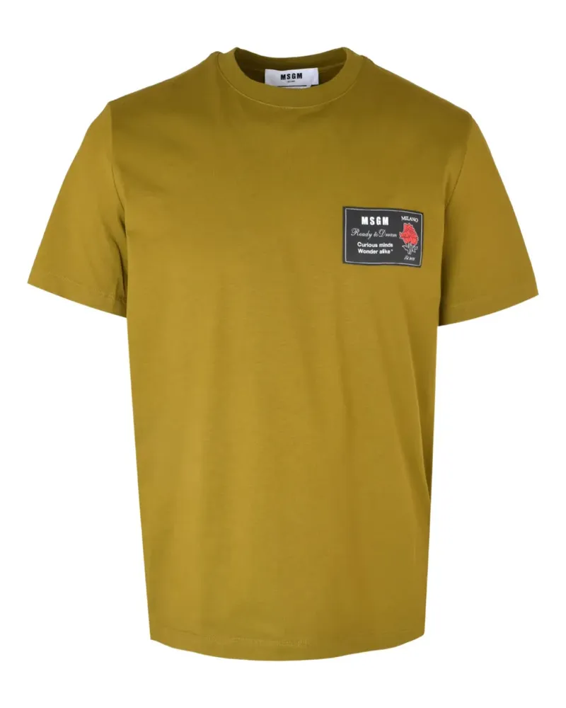 MSGM T-Shirt mit Patch - Gelb Gelb