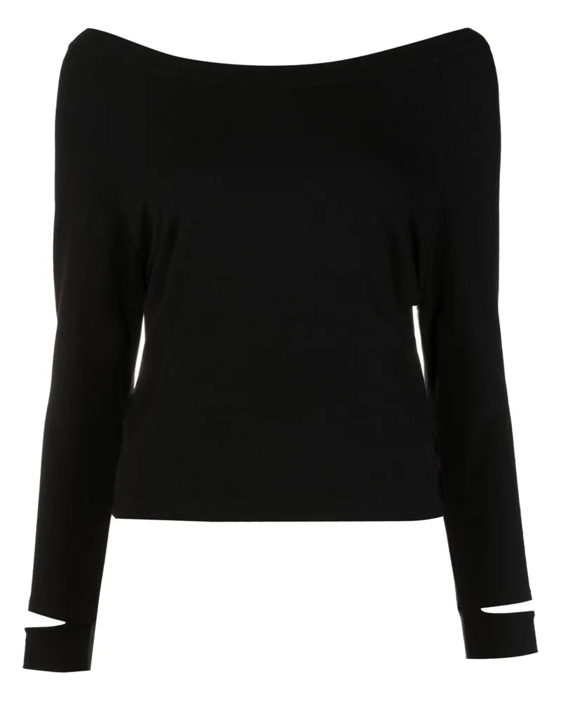 Gloria Coelho T-Shirt mit Cut-Out - Schwarz Schwarz