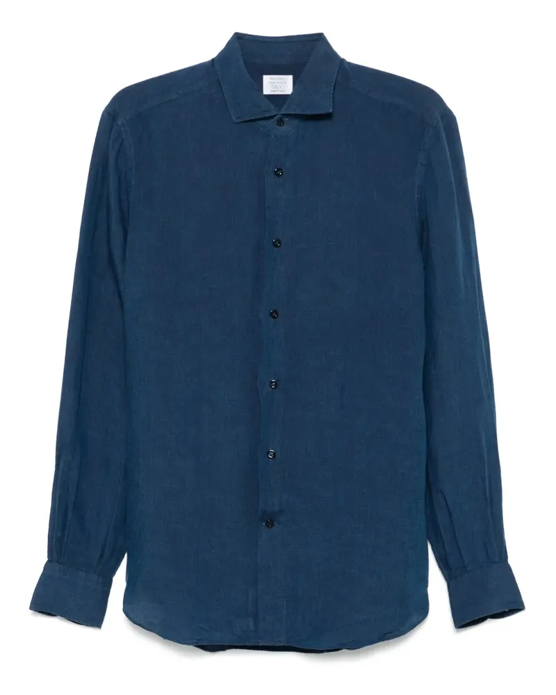 MAZZARELLI Hemd aus Leinen - Blau Blau