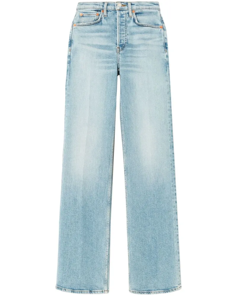 RE/DONE Straight-Leg-Jeans mit Logo-Patch - Blau Blau