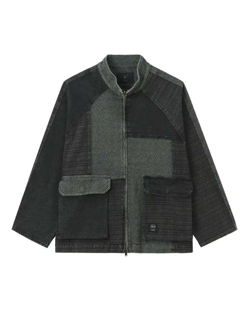 FIVE CM Jacke im Patchwork-Design - Schwarz Schwarz