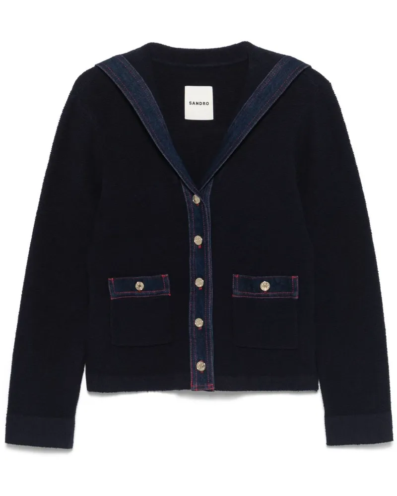 Sandro Cardigan mit Matrosenkragen - Blau Blau