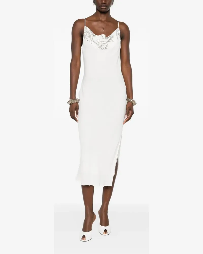 IRO stud-embellished cowl-neck midi dress - Weiß Weiß