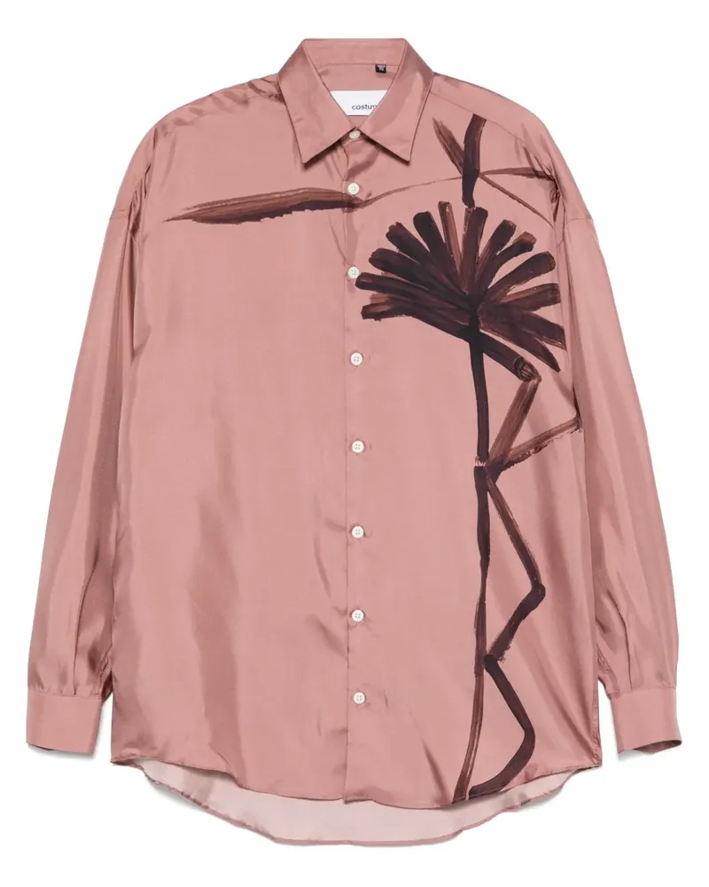 Costumein Hemd mit Blumen-Print - Rot Rot