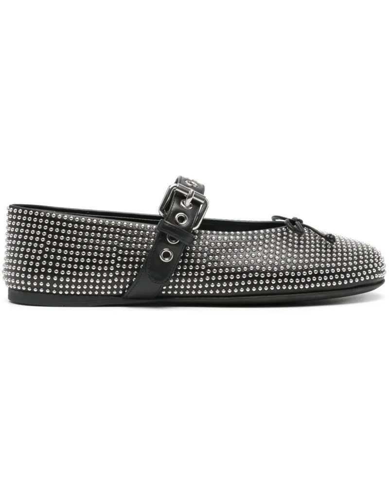 Miu Miu Ballerinas mit Nieten - Schwarz Schwarz