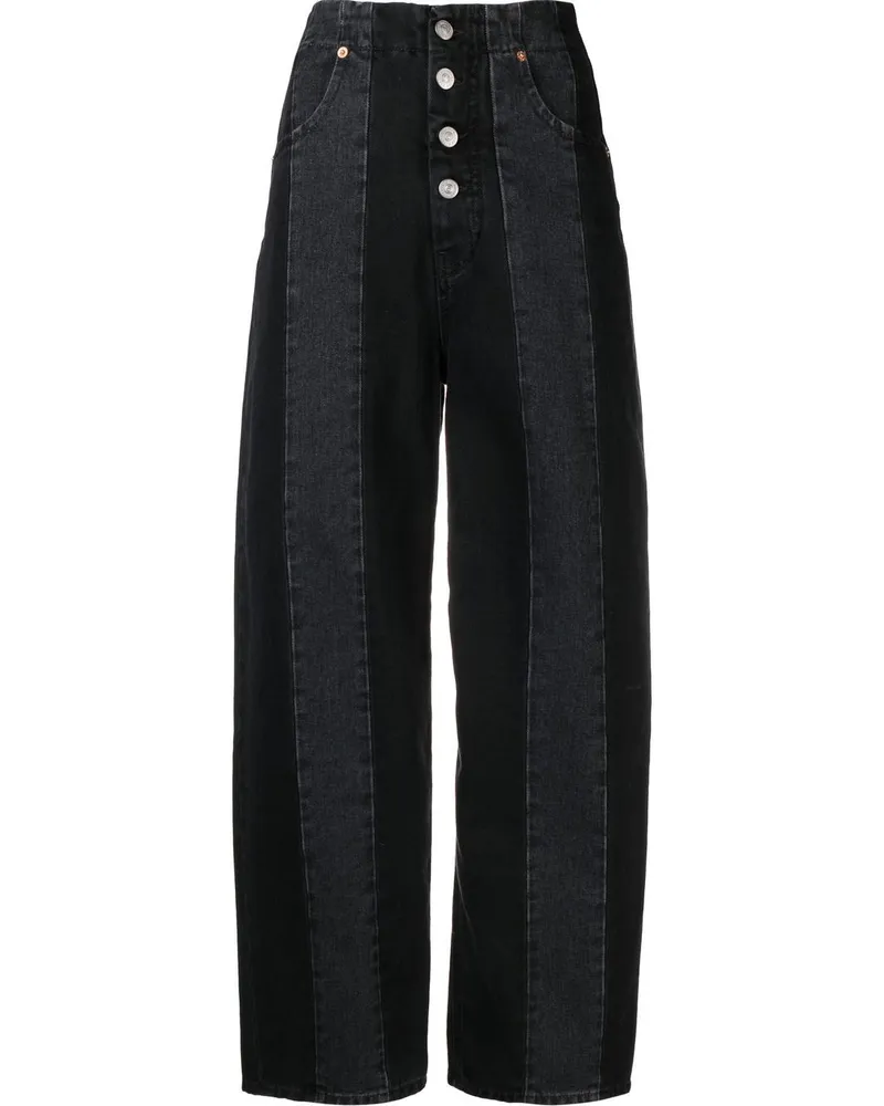 Maison Margiela Gerade Cropped-Jeans Schwarz