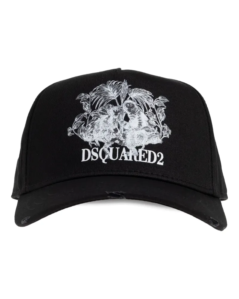 Dsquared2 monkey-motif baseball cap - Schwarz Schwarz