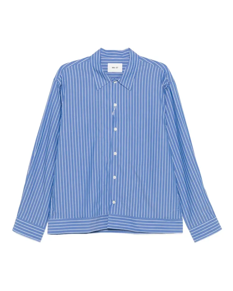 NN 07 Gestreiftes Reed Hemd - Blau Blau