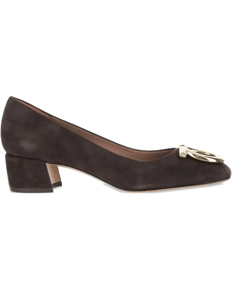 Ferragamo Wildleder-Pumps mit Gancini-Detail 70mm - Braun Braun