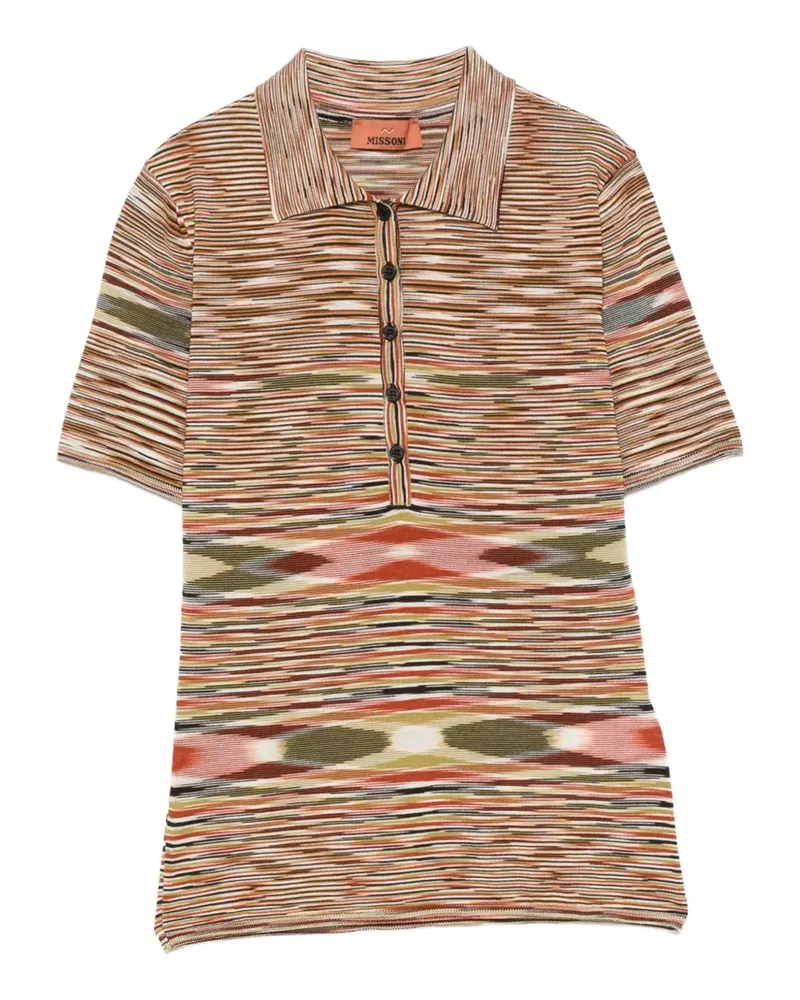 Missoni Gestreiftes Poloshirt - Grün Grün