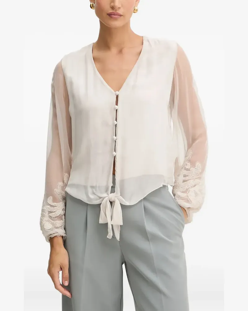 Guess Bluse mit V-Ausschnitt - Weiß Weiß