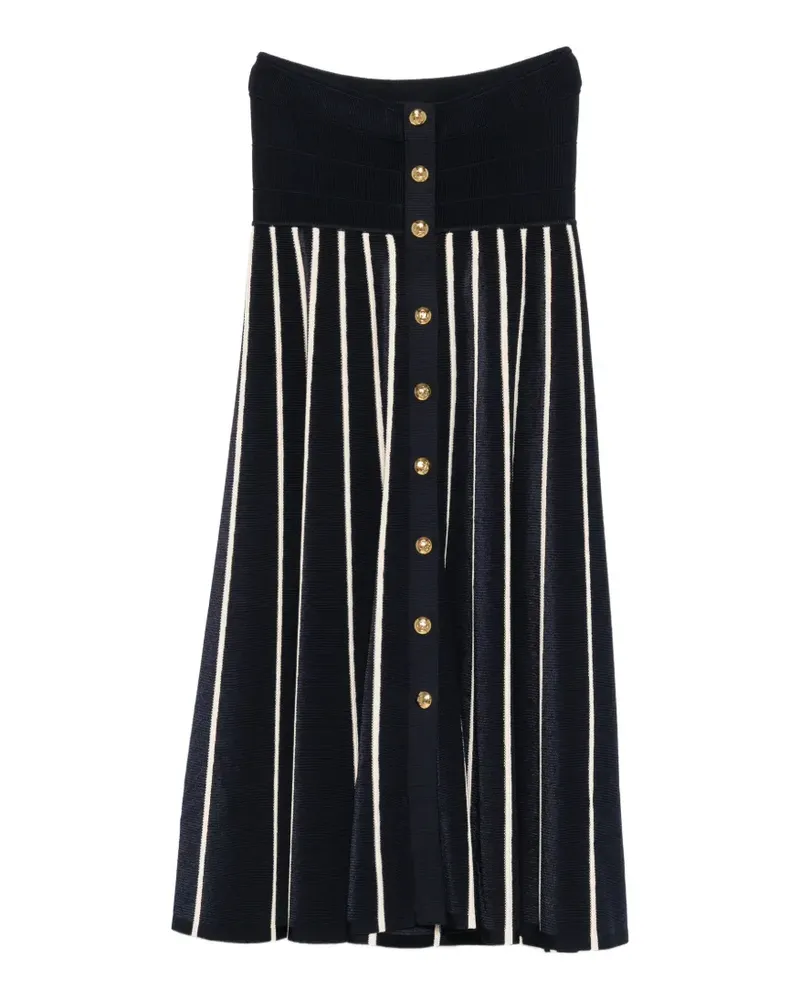 Zimmermann striped button-down midi skirt - Blau Blau