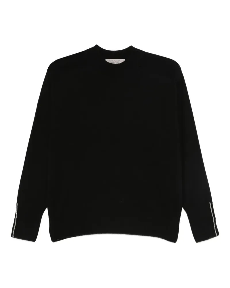 D.EXTERIOR Pullover mit Rundhalsausschnitt - Schwarz Schwarz