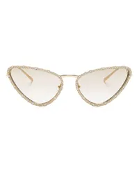 Gucci Cat-Eye-Sonnenbrille mit Kristallen Gold