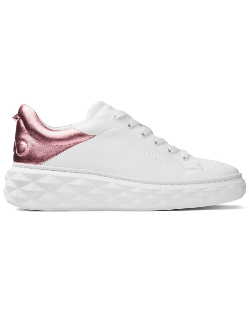 Jimmy Choo Diamond Maxi Sneakers mit Metallic-Optik - Weiß Weiß