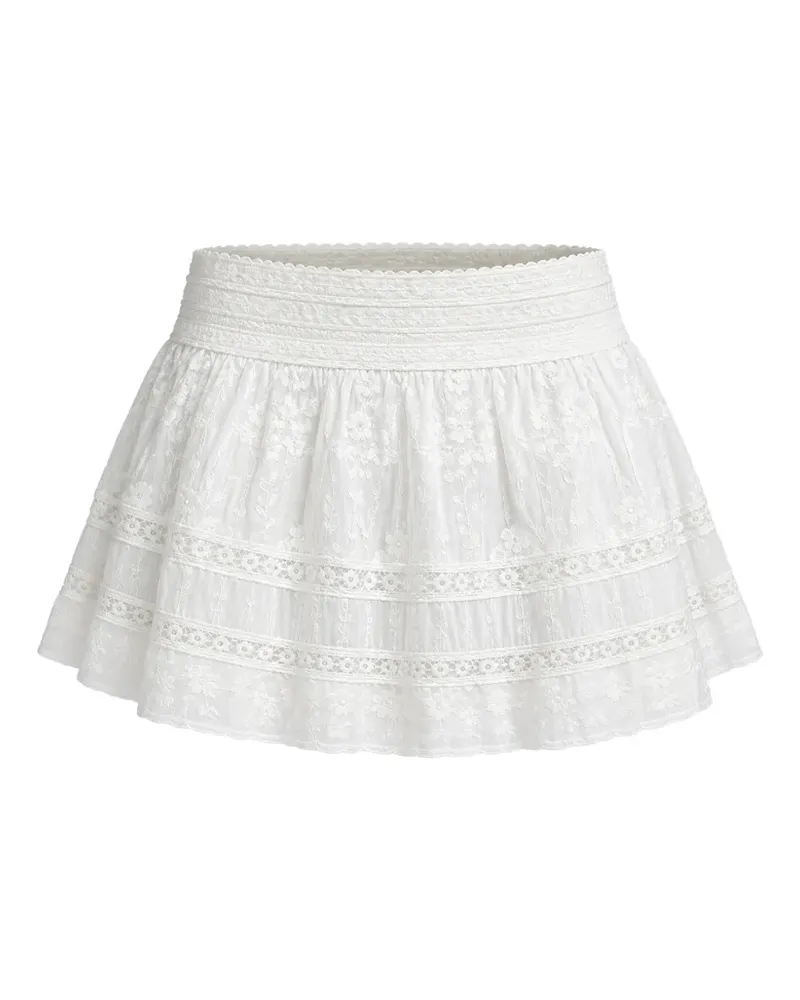 LoveShackFancy Anwen broderie-anglaise mini skirt - Weiß Weiß