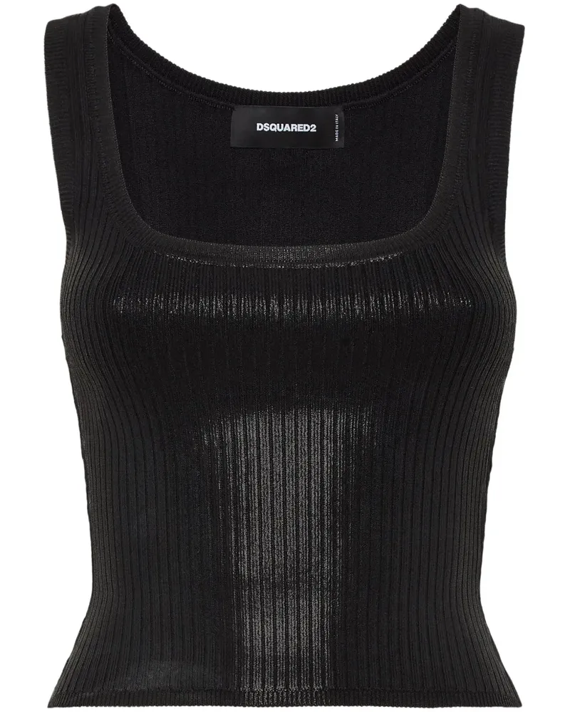 Dsquared2 Geripptes Oberteil - Schwarz Schwarz