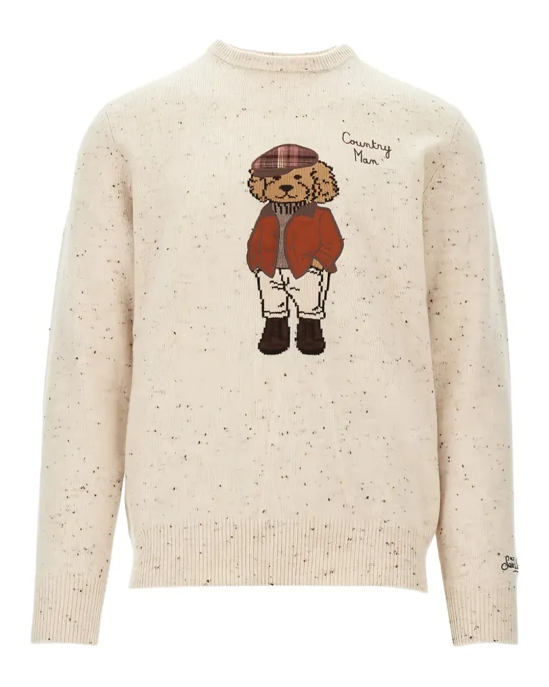 MC2 Saint Barth Donegal Pullover mit rundem Ausschnitt und Pudel-Patch - Nude Nude