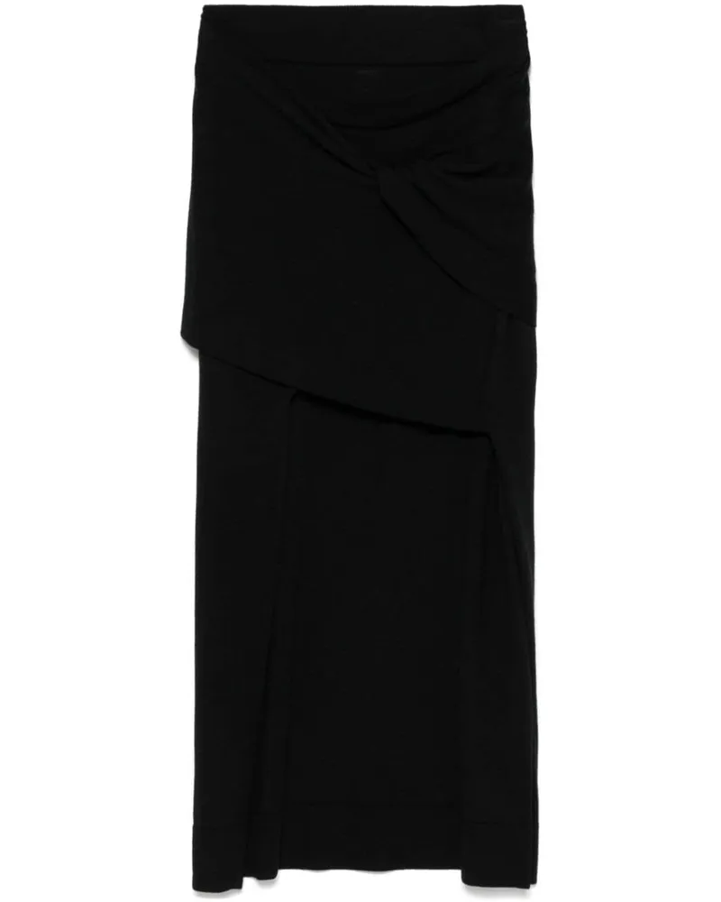 Totême Drapierter Midirock - Schwarz Schwarz