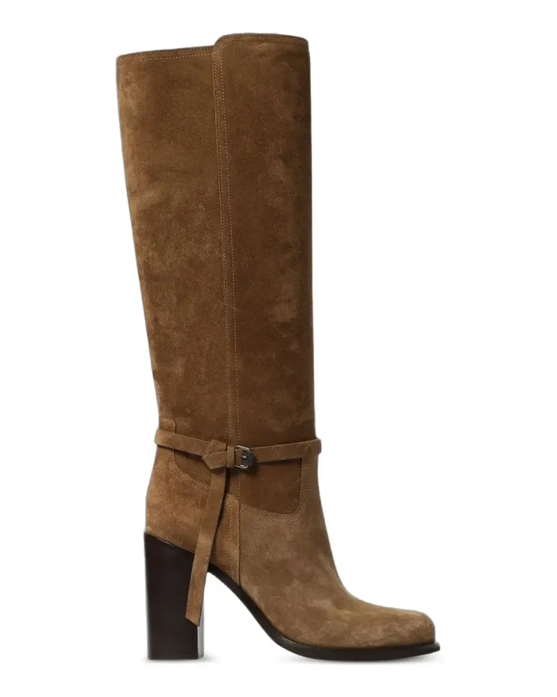Brunello Cucinelli buckle-detail suede boots - Braun Braun