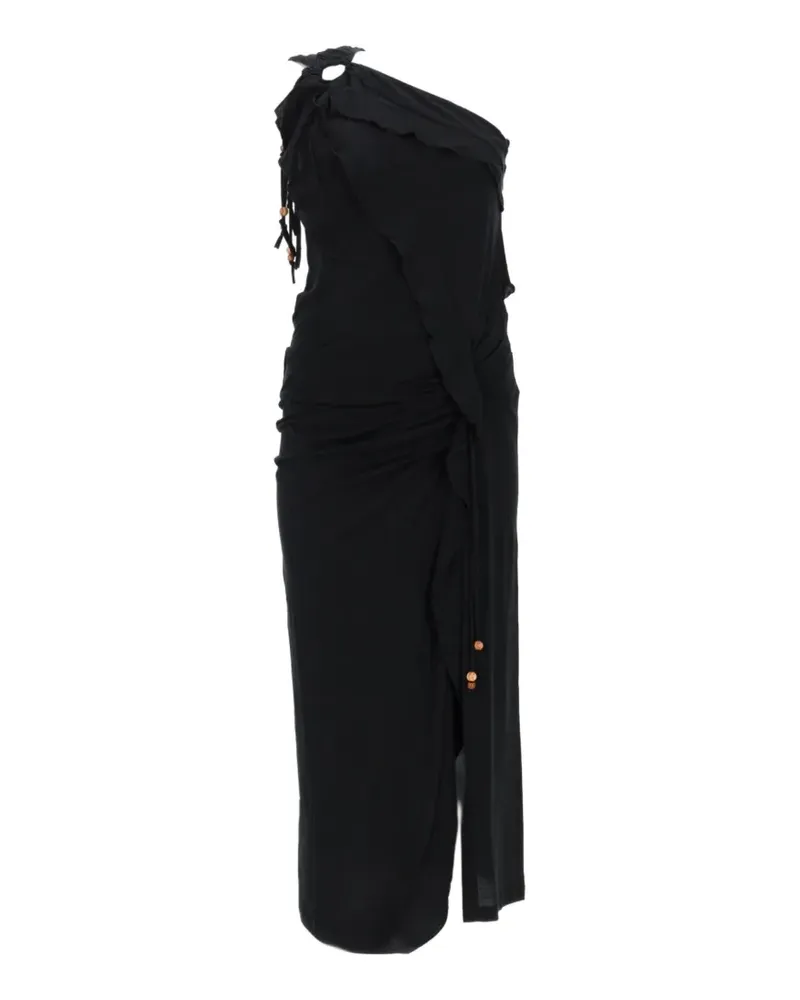 Isabel Marant Juliane one-shoulder ruffled midi dress - Schwarz Schwarz
