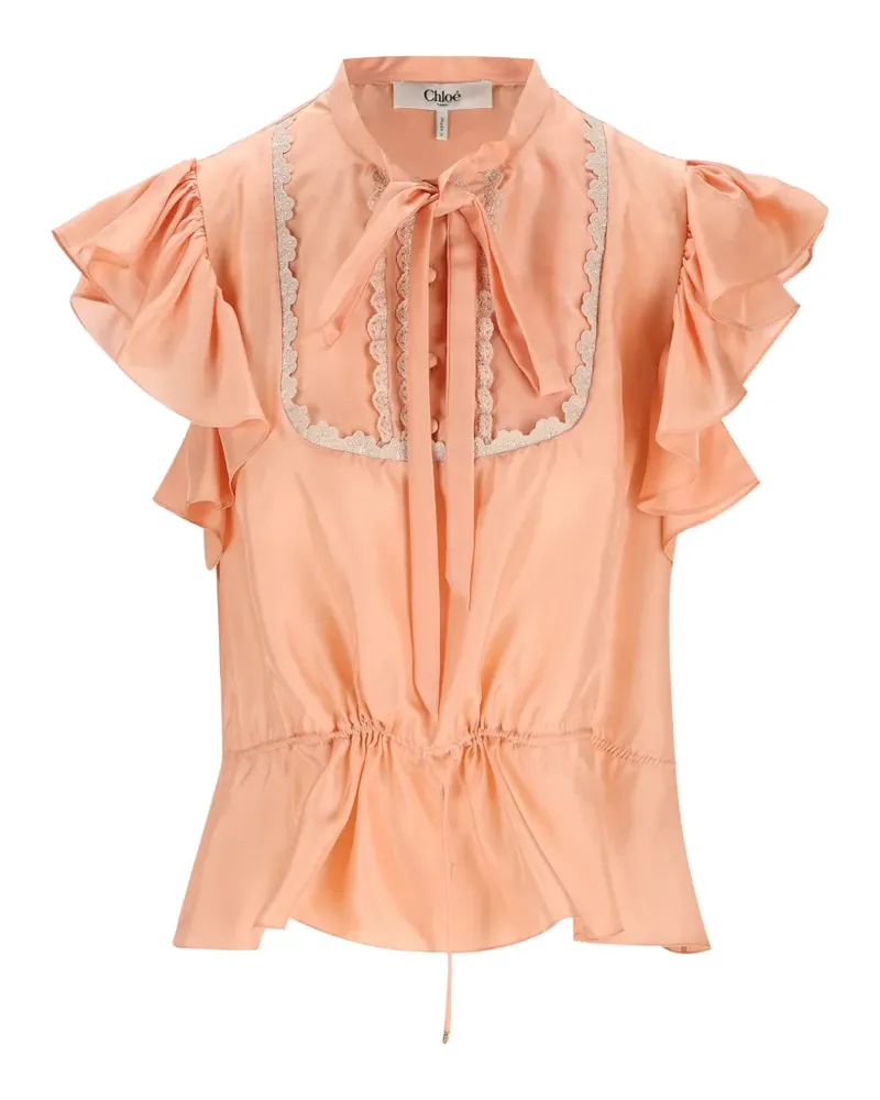 Chloé Bluse mit Rüschen - Rosa Rosa