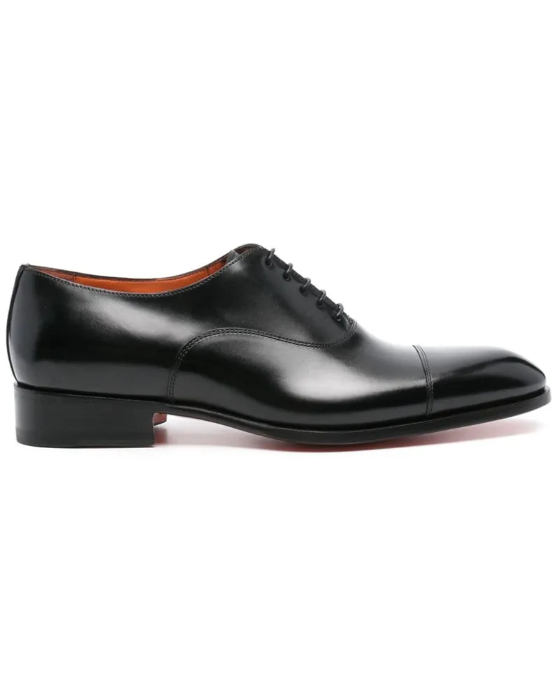 Santoni Oxford-Schuhe mit Glanzoptik Schwarz