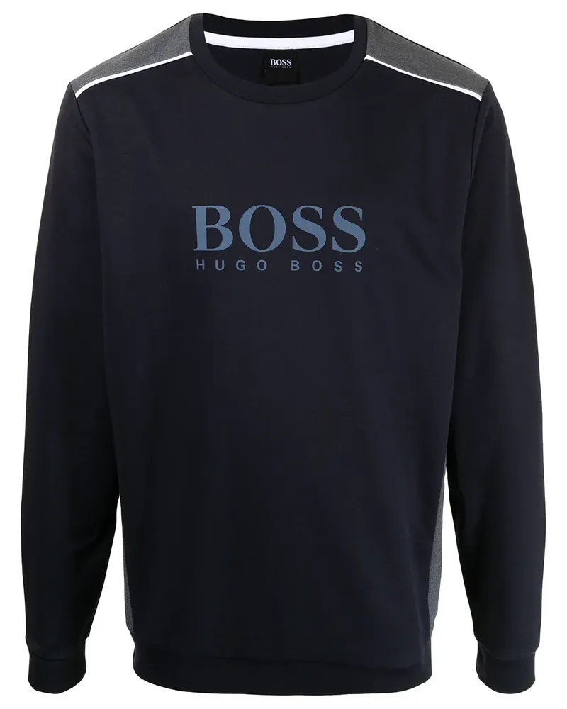 HUGO BOSS Pullover mit Logo-Print - Blau Blau
