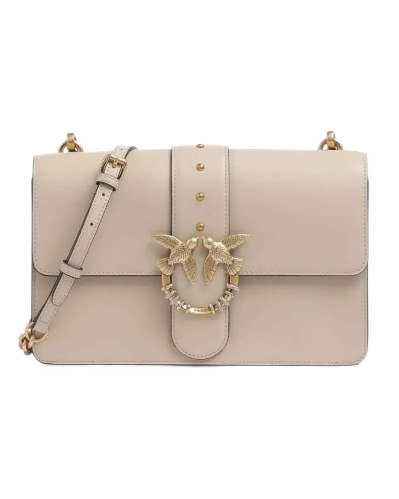 Pinko Love Bag One stud-embellished shoulder bag - Nude Nude