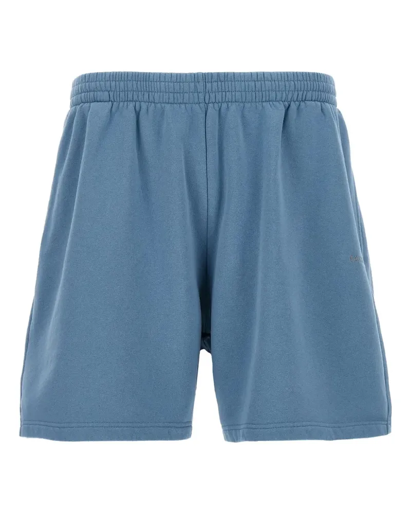 Balenciaga logo-embroidered drawstring shorts - Blau Blau